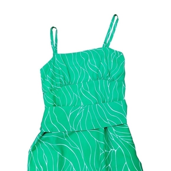 Revolve Susana Monaco Palm Print green maxi dress - Picture 3 of 7